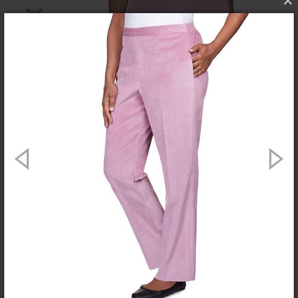 Alfred Dunner lavender lilac pull on pants sz 16 P  s pockets elasticized waist - Picture 3 of 13